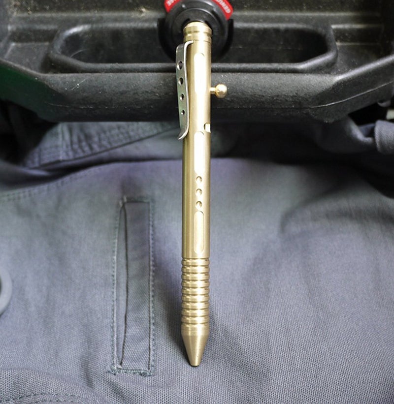 EKLOEN Portable Solid Brass Pen EDC Pocket Pen Signature Pen Ballpoint Pen - Image 4